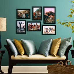 eCraftIndia Set Of 6 Black Solid Memory Wall Collage Photo Frames-18