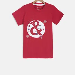 TALES & STORIES Infant Boys Red & White Printed Round Neck T-shirt-4