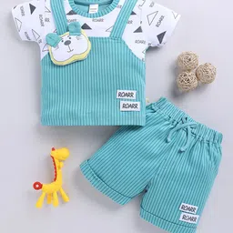 Moms Love Infant Boys Striped Pure Cotton Clothing Set-46
