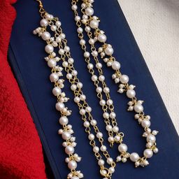 PANASH Gold-Plated Pearls Handcrafted Ear Chains-53