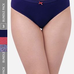 Soie Women Pack Of 3 High Rise Full Coverage Cotton Stretch Hipster Briefs 3FCB-17-picture-10