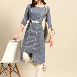 Sangria Geometric Printed Jacquard Kurta-48