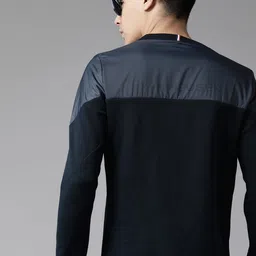 Van Heusen Brand Logo Printed Thumb Hole Detailed Self Design Sweatshirt-picture-24