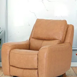 Royaloak Brown Leather Recliner Single Seater-image-50