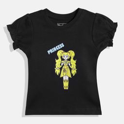 Eteenz Infant Girls Print Puff Sleeve Cotton Top-36