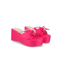 Shoetopia Girls Party Wedge Peep Toes with Bows-0