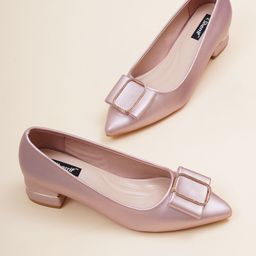 Sherrif Shoes Women Party Block Pumps with Bows-95