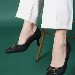 DressBerry Party Slim Heeled Pumps with Buckles-25
