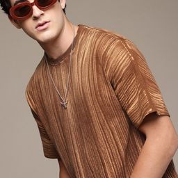 R.Code by The Roadster Life Co. Men Tie and Dye Stripe Printed Relaxed Fit T-shirt-picture-16