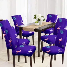 Cortina Set Of 6 Navy Blue Printed Chair Covers-image-72
