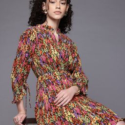 Freehand by The Indian Garage Co Floral Print Puff Sleeve A-Line Dress-image-77