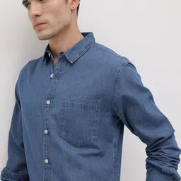 R.Code by The Roadster Life Co. Solid Denim Shirt-image-52