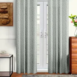Cortina Grey Set of 2 Floral Long Door Curtains-image-55