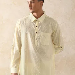 Moara Shirt Collar Pure Cotton Dobby Pathani Kurta-picture-39