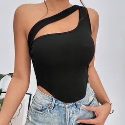 StyleCast One Shoulder Georgette High-Low Top-image-88
