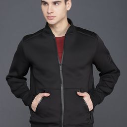 WROGN Men Black Solid Bomber-image-52
