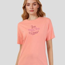 Mast & Harbour Typography Printed Drop-Shoulder Sleeves Pure Cotton T-shirt-picture-22