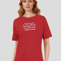 Mast & Harbour Typography Printed Drop-Shoulder Sleeves Pure Cotton T-shirt-picture-6