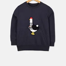 Cherry Crumble Boys Navy Blue & Off-White Printed Sweatshirt-picture-26