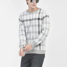Crimsoune Club Checked Round Neck Pullover-image-19