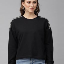 KASSUALLY Women Black Solid Sweatshirt-image-81