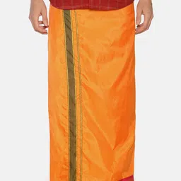 Sethukrishna Men Orange Solid Readymade Dhoti-image-82