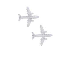 bodha Rhodium-Plated Aeroplane Shaped Cufflinks-28