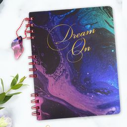 Doodle Black & Blue Dream On Printed Mineral Art Notebook-image-8