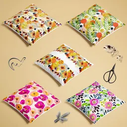ArtzFolio Multicoloured Set of 5 Square Cushion Covers-image-61