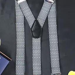 PELUCHE Men White & Black Patterned Chuckles Suspenders-image-68
