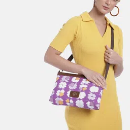 Caprese Abstract Print Regular Structured Canvas Sling Bag image 3