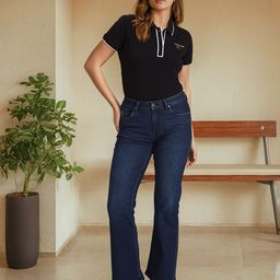 U.S. Polo Assn. Women Henley Neck Slim Fit Cotton T-Shirt-picture-0
