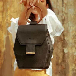 RASHKI Black PU Structured Handheld Bag with Tasselled-picture-29