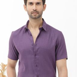 RARE RABBIT Men Linex-1 Boxy Fit Spread Collar Linen Shirt-image-61
