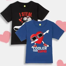YK Boys Pack Of 2 Graphic Printed Pure Cotton T-shirt-picture-2