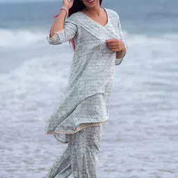 Libas Geometric Printed Pure Cotton Kurta With Palazzos-39