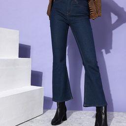 Roadster Women Navy Blue Bootcut Stretchable Jeans-image-55