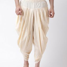 KISAH Men Cream-Coloured Solid Dhoti Pant-image-81