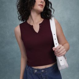 The Roadster Life Co. Sleeveless Ribbed Top With Button Detail-29