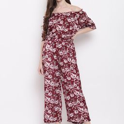 Mayra Women Maroon & White Printed Basic Jumpsuit-picture-43