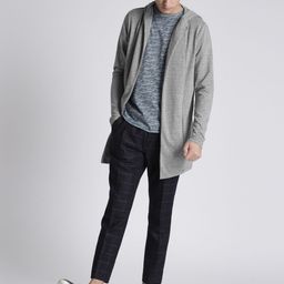 Splash Men Grey Melange Solid Hooded Sweatshirt-picture-21