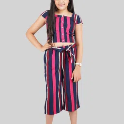 BEING NAUGHTY Girls Striped Square Neck Top & Trouser Clothing Set-image-74