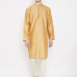 even Men Beige Striped Straight Kurta-image-24