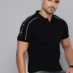Levis Typography Printed Polo Collar Pure Cotton Slim Fit T-shirt-46