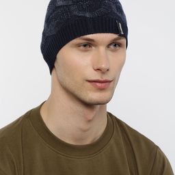 The Roadster Lifestyle Co Unisex Navy Blue Self Design Beanie-image-41