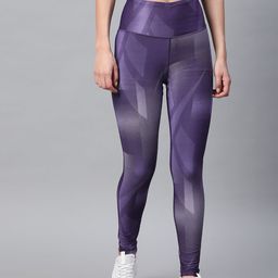 Reebok Women Sustainable Purple Printed SR Lux 2.0 High-Rise AOP Tights-image-11