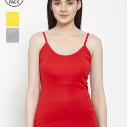 Friskers Women Pack Of 3 Solid Camisoles H-03-04-06-S-image-50