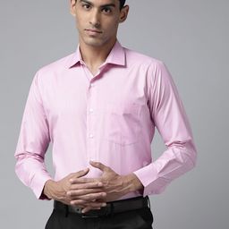 Shaftesbury London Men Purple Smart Slim Fit Semiformal Shirt-image-82