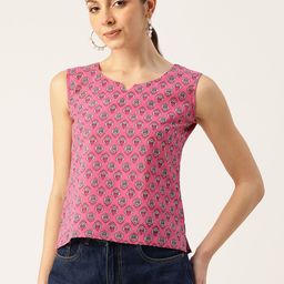 Molcha Ethnic Printed Pure Cotton Top-image-80