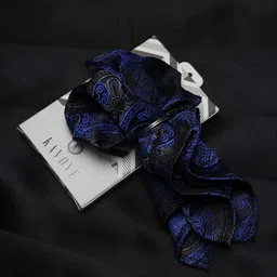 KOVOVE Men Navy Blue Paisley Printed Pocket Square-image-41